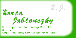 marta jablonszky business card